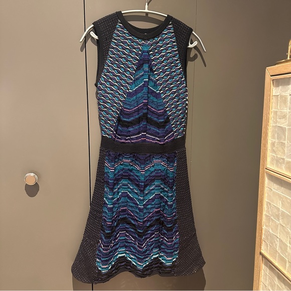 M Missoni Knit Sleeveless Blue Black Purple Mini Dress Small (Italian size  40) Dresses